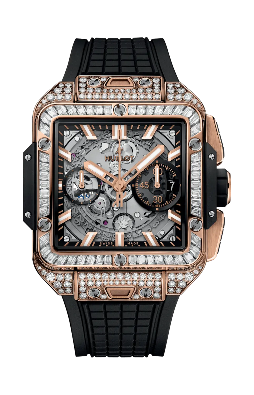 

Часы square bang unico king gold jewellery 42 мм Hublot
