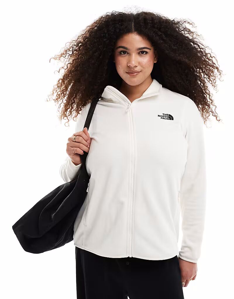 

Флисовая кофта North Face Plus размера 100 из ледникового материала с застежкой-молнией белого цвета