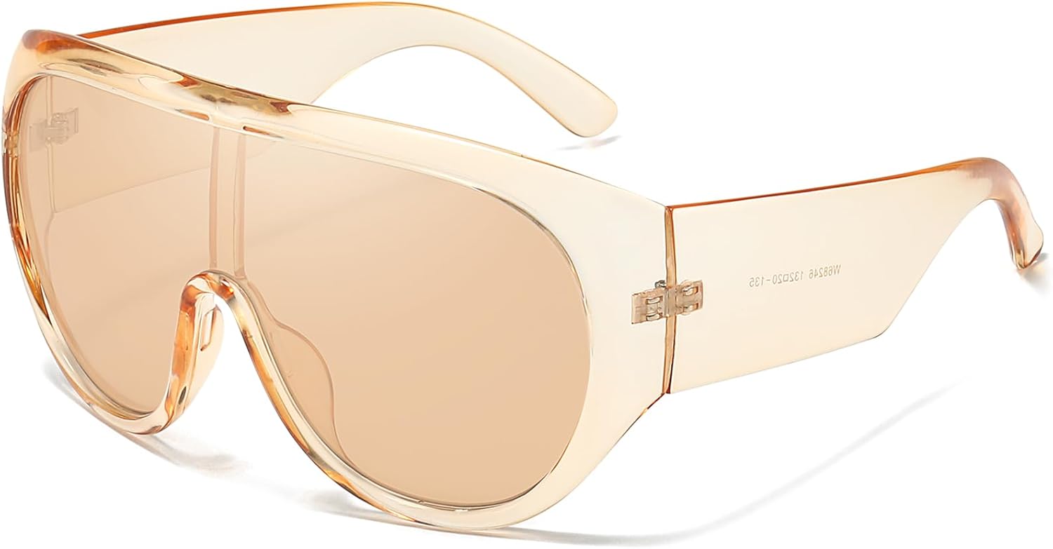 

Солнцезащитные очки SODQW большого размера для женщин и мужчин, с крупной оправой, защитой от УФ-излучения, идеально подходят для вождения и пляжа, 02-champagne/Champagne