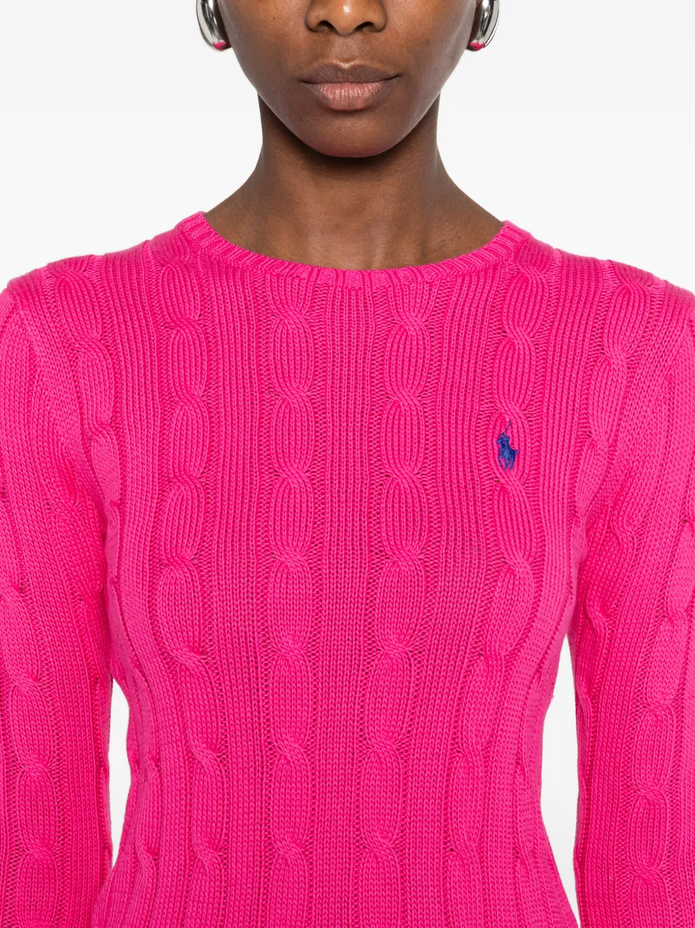 Свитер с косами Polo Ralph Lauren, розовый — фото 4