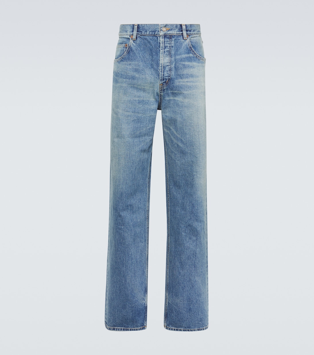 

Прямые джинсы средней посадки Saint Laurent, Benjamin Blue