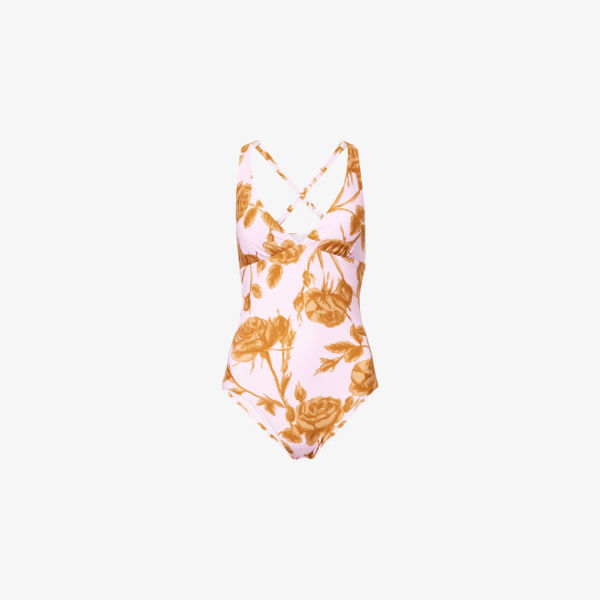 

Купальник с V-образным вырезом и цветочным принтом Seafolly, цвет blossom