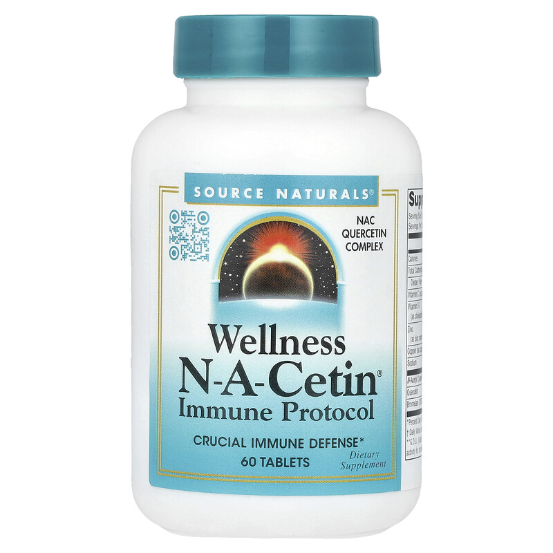 

Source Naturals, Wellness NA-Cetin, 60 таблеток