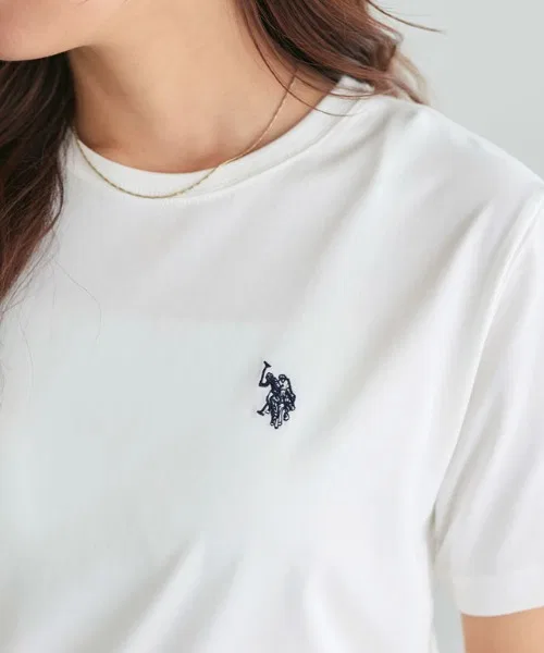 Женская футболка U.S. POLO ASSN. с логотипом белого цвета