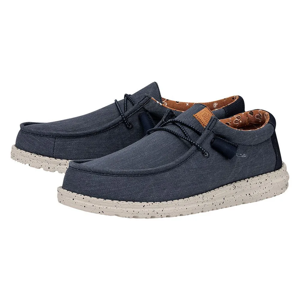 

Лоферы Hey Dude Wally Washed Canvas boat shoes, синий