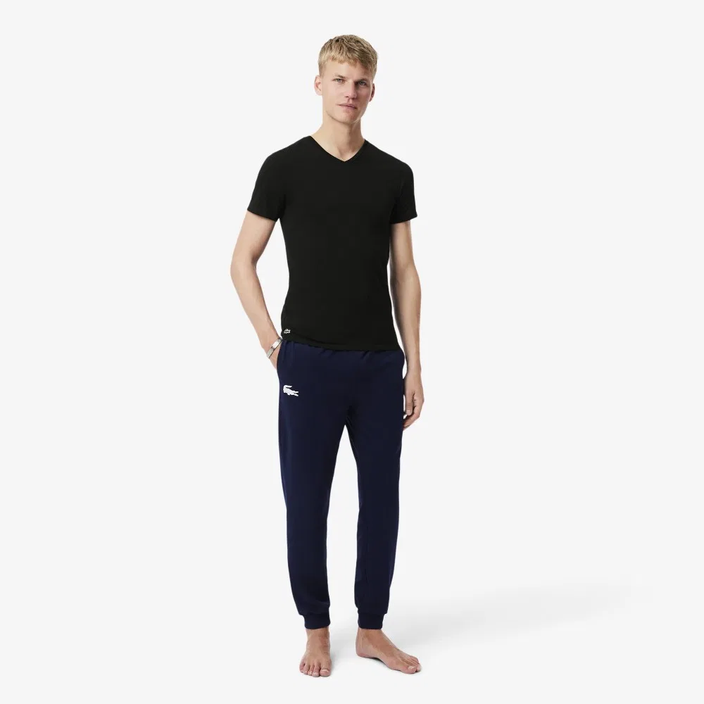 Футболка мужская Lacoste с V-образным вырезом, набор 3 шт, черный — фото 4