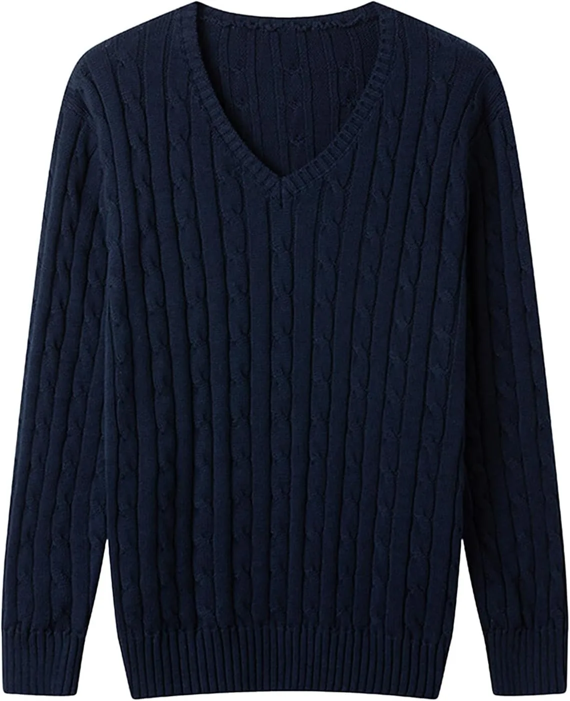 

Мужской свитер V-образным вырезом Cambkatl — Slim Fit, кабельная вязка