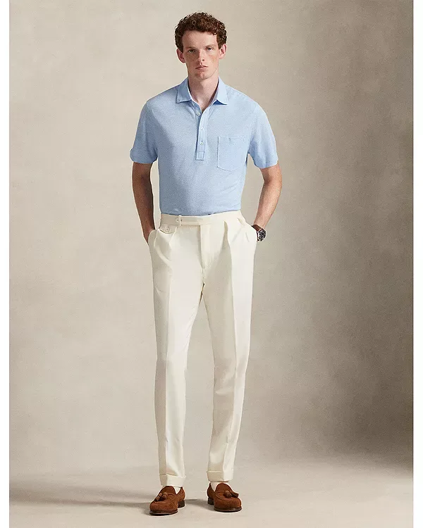 Рубашка-Поло из льняного пике стандартного кроя Polo Ralph Lauren, Blue — фото 2