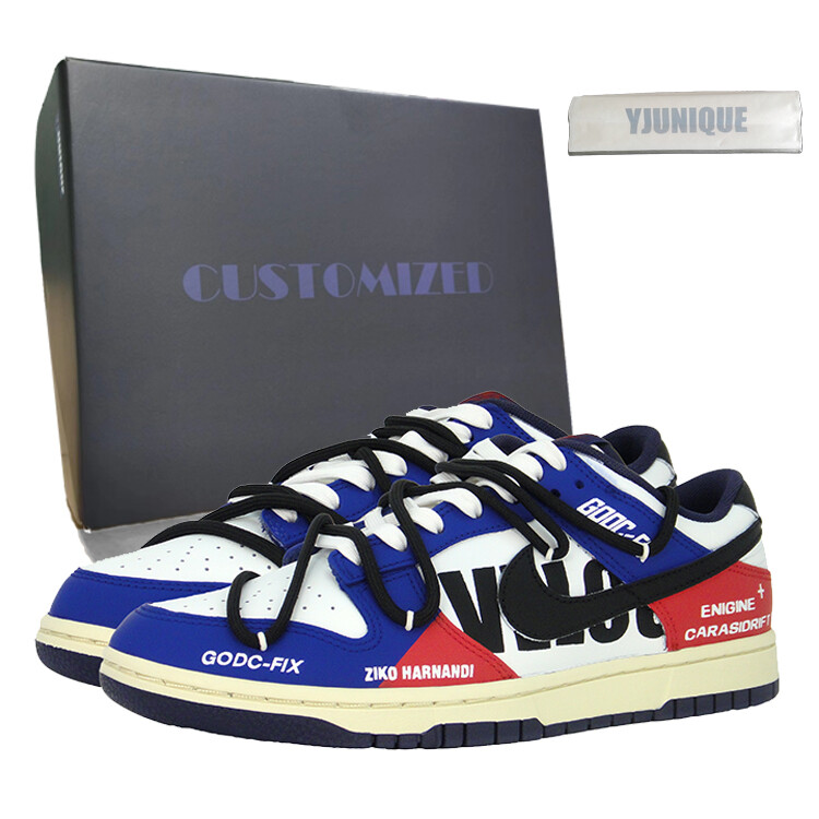 

Кроссовки Nike Dunk Skateboarding Shoes Men Low-top Red, синий