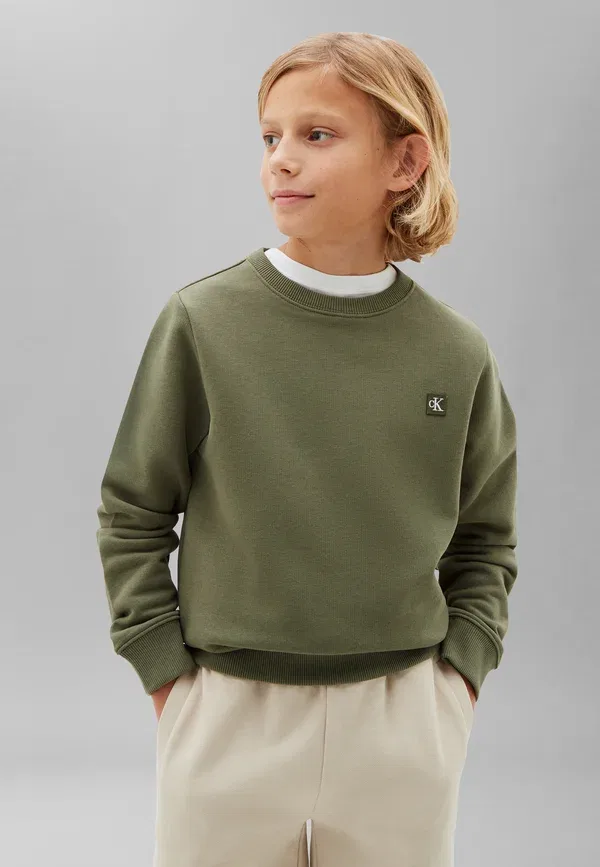 Толстовка Calvin Klein Jeans Mini Badge Sweatshirt, пыльно-оливковый