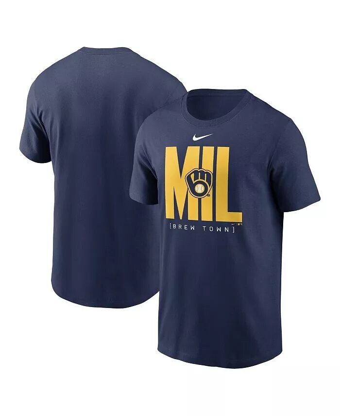 

Мужская темно-синяя футболка с табло Milwaukee Brewers Nike, синий