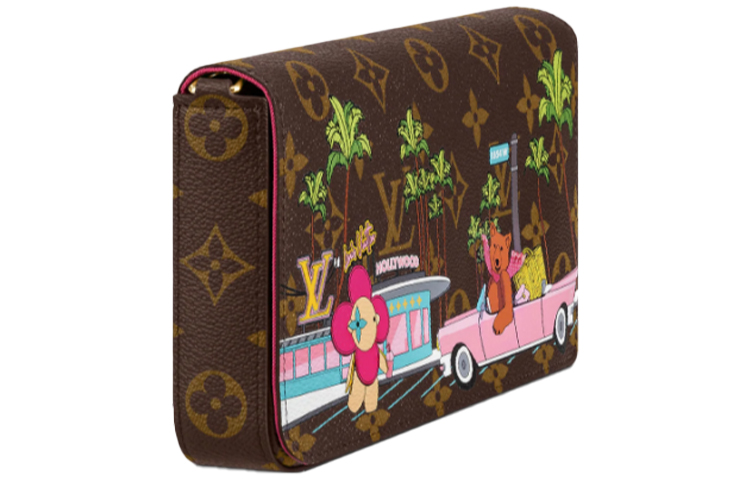 LOUIS VUITTON Сумка Pochette Felicie с вынимаемым карманом на молнии и плоским карманом на 8 отделений Monogram Vivienne фуксия розовый — фото 2