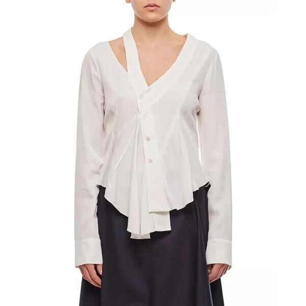

Футболка asymmetric seam detailed shirt Stella Mccartney, белый