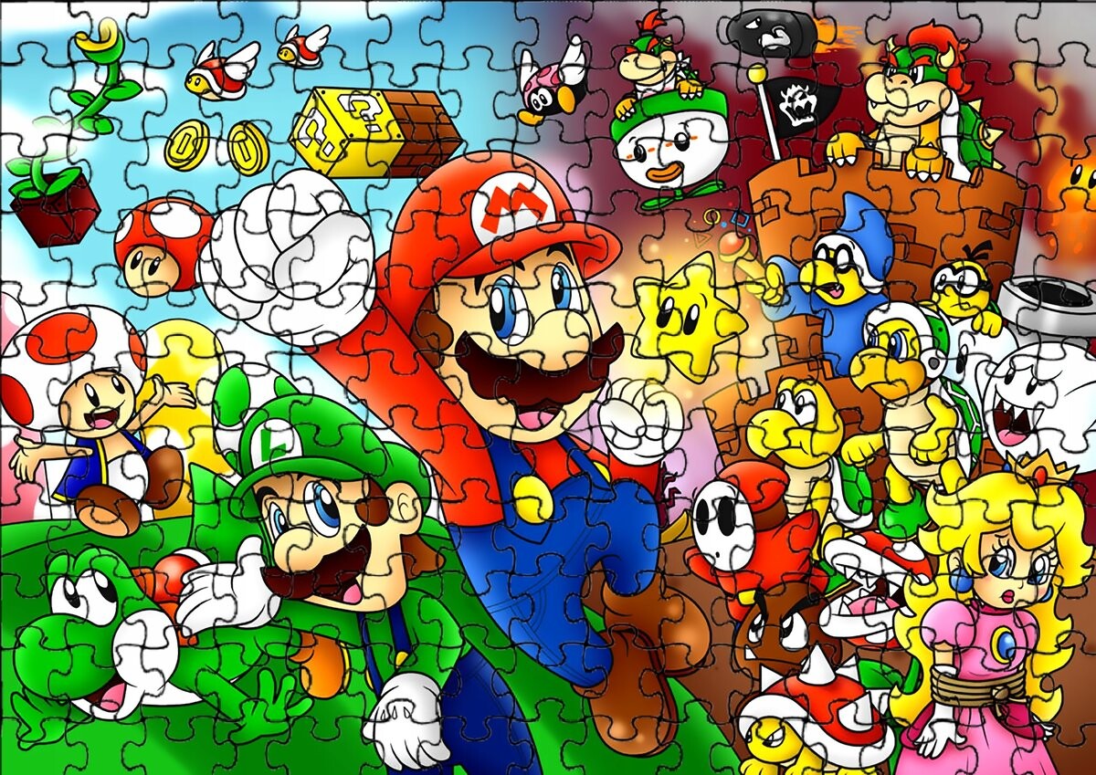 

Пазл 192 детали: Super Mario Bros. + Сумка с принтом bez marki