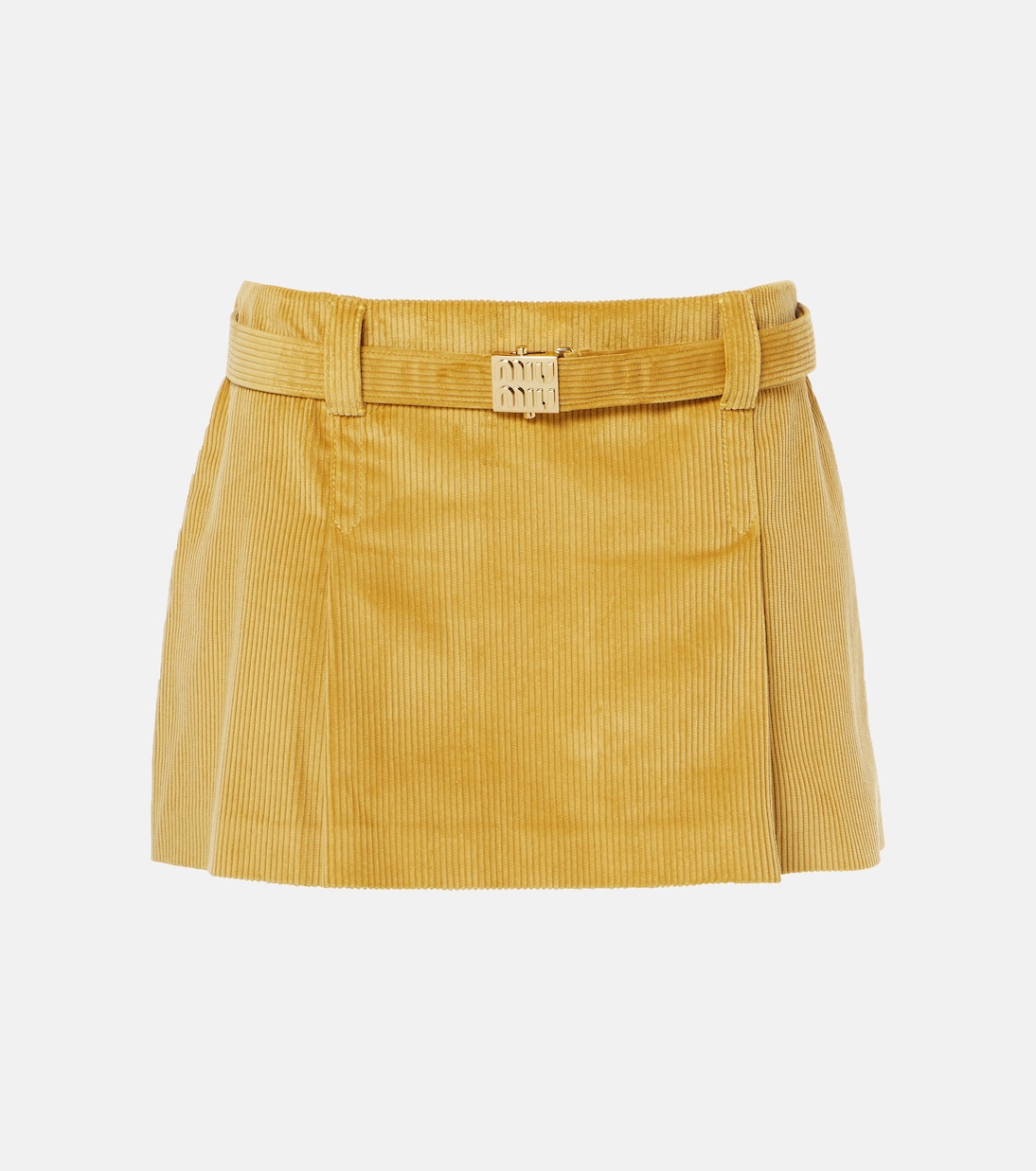 

Мини-юбка из хлопкового вельвета Miu Miu, Miele