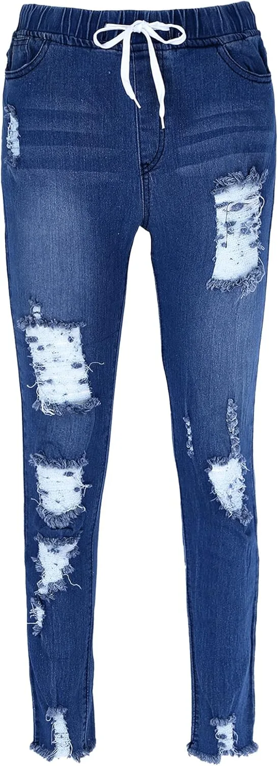 

Женские джинсы XUNZOO Junior Skinny с высокой посадкой, рваные, на резинке