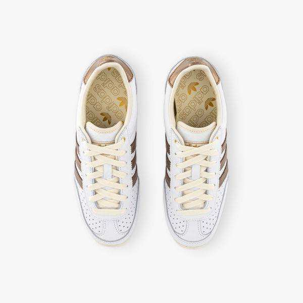 Кроссовки кожаные Adidas Japan, белый / бронзовый — фото 2