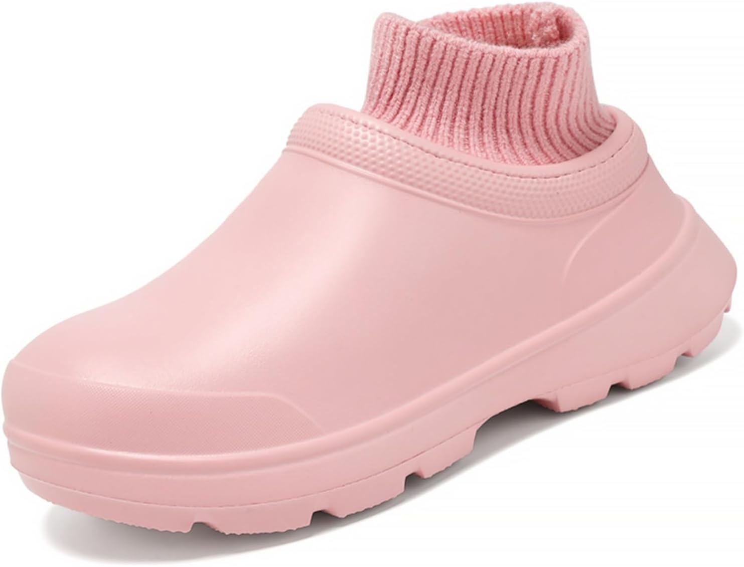 

Мужские уютные вязаные сабо с манжетами, легкие водонепроницаемые повседневные туфли с толстой подошвой, идеально подходят для использования дома и на улице Aokisx, розовый