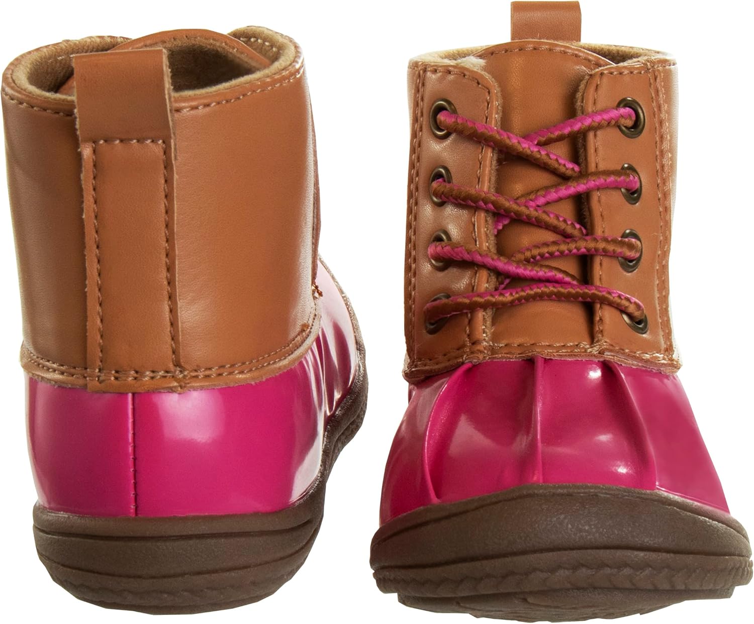 Детские водонепроницаемые ботинки Josmo Girls Duck с шнуровкой - зимние и дождевые, Fuchsia Tan — фото 4