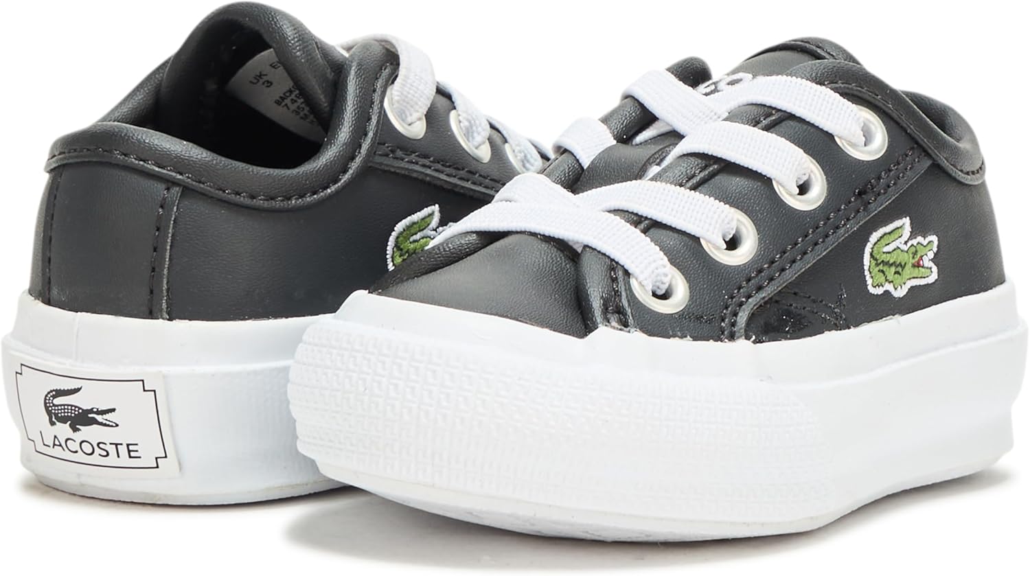 Кроссовки для младенцев Lacoste Baby-Boys Backcourt, Black/White — фото 3