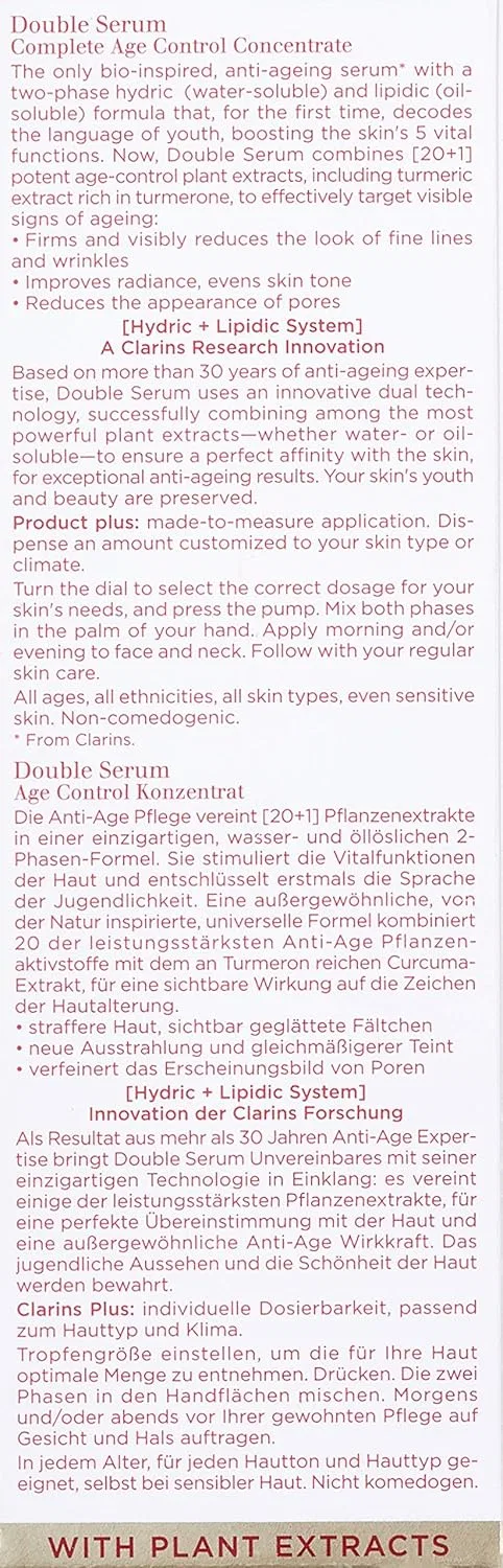 Сыворотка Clarins — Интенсивный антивозрастной концентрат Double Serum [Hydric + Lipid System], 50 мл — фото 4