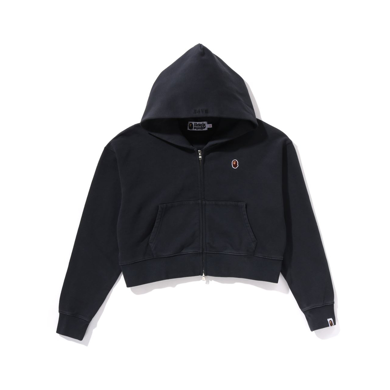 

A BATHING APE Bape женская пигментная крашеная кроп худи с молнией Pink