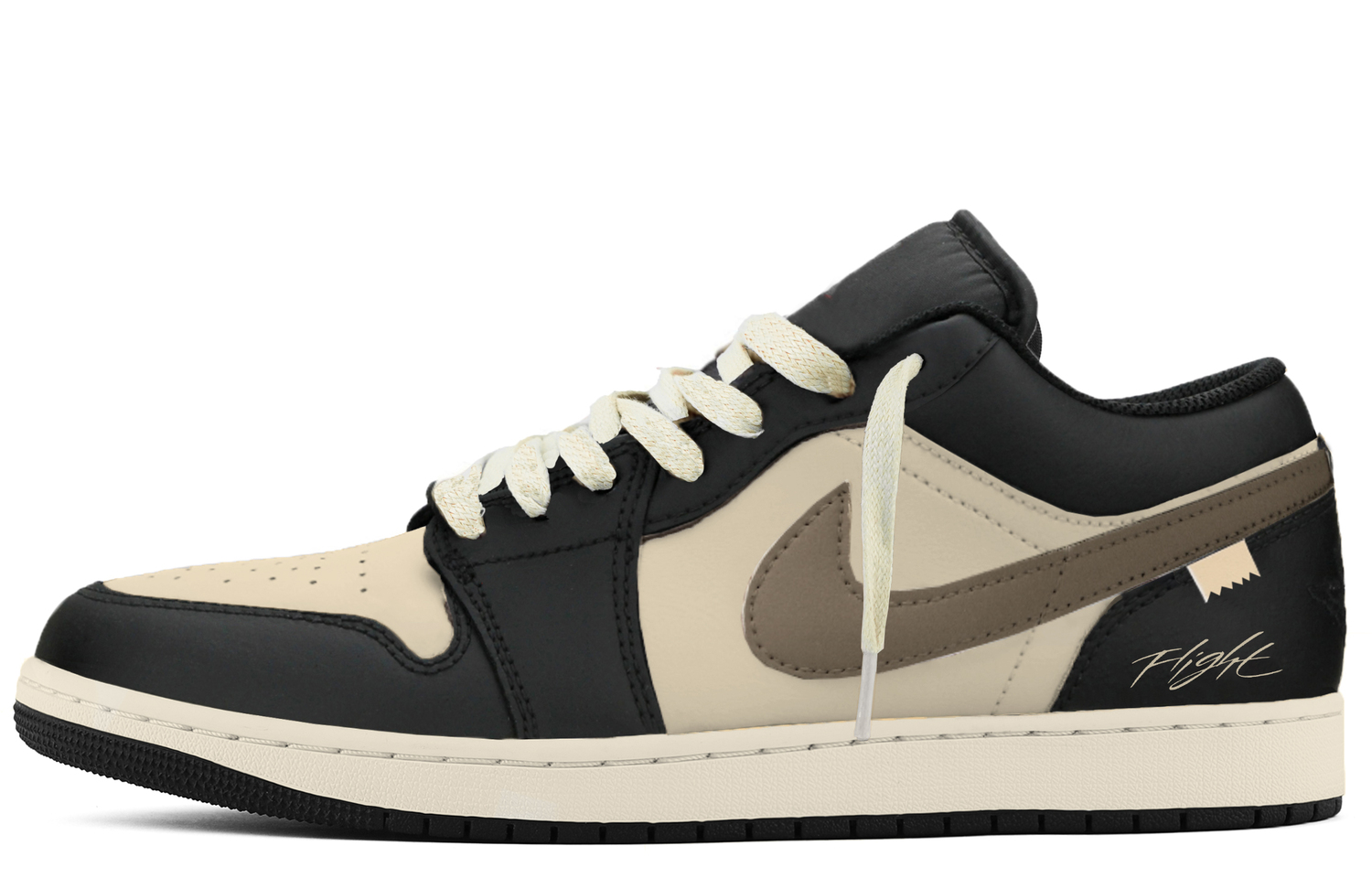 

Jordan Air 1 Abrasion Resistant Low top Vintage Basketball Shoes мужские черно-коричневые