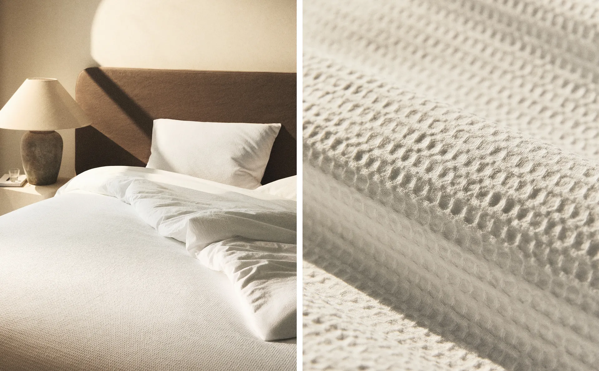 

Пододеяльник вафельной вязки Zara Home, белый