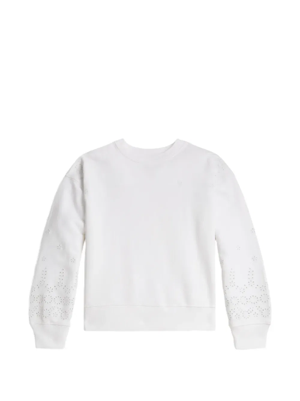 Толстовка с вышивкой в виде перфорации Polo Ralph Lauren Kids, белый