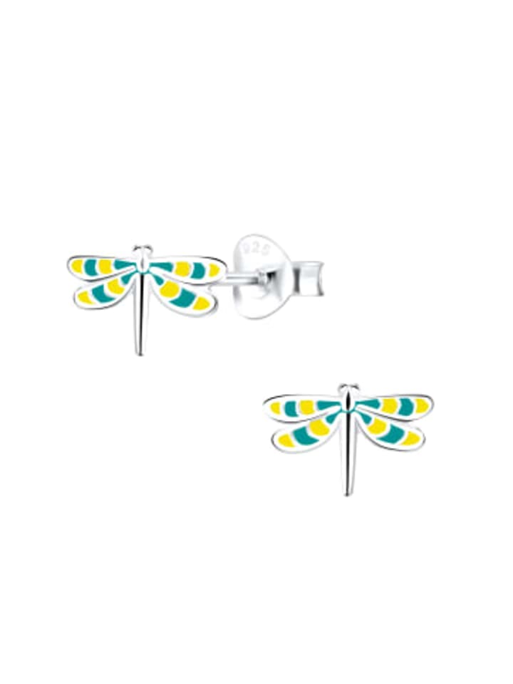 

Alexander York Серьги-гвоздики LIBELLE зеленого цвета из серебра 925 пробы, комплект из 2 штук