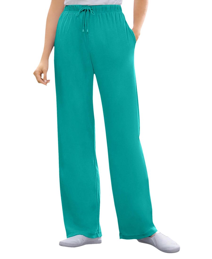 

Спортивные трикотажные брюки прямого кроя больших размеров от Bel Size Within Woman Within, Waterfall