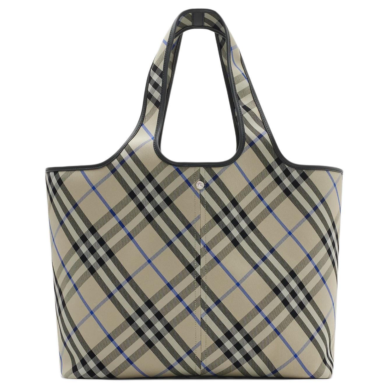 

Burberry Хлопковая сумка-шоппер, шоппер, сумка через плечо среднего размера для женщин синий и серый