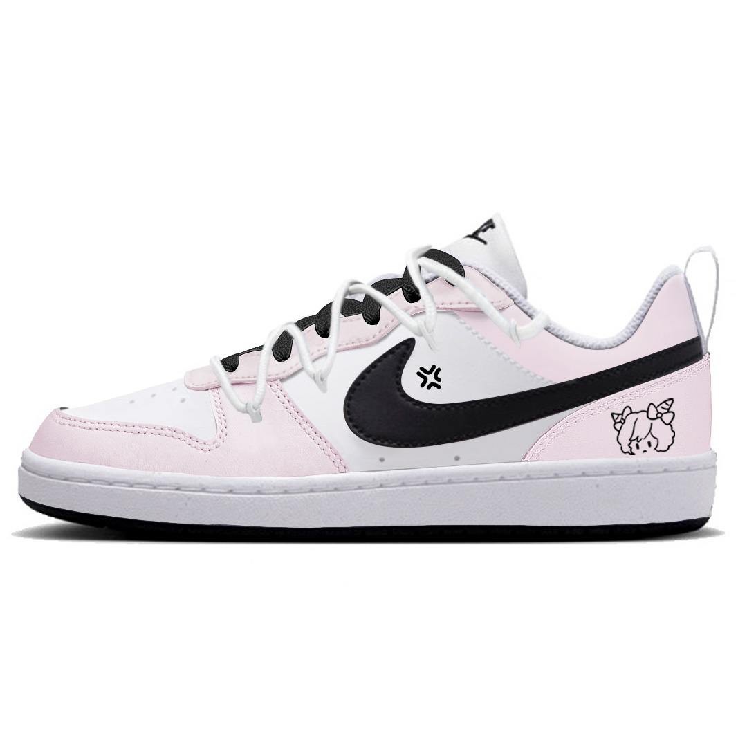 

Кроссовки для скейтбординга Court Borough Angry Lamb Slip Resistant Abrasion Resistant низкие детские Nike, розовый
