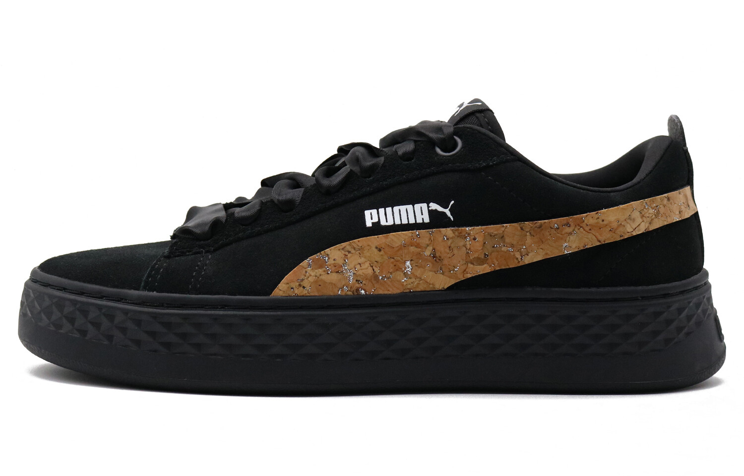 

Кроссовки Puma Smash Platform Skateboarding Shoes Women's Low-top Gold, черный