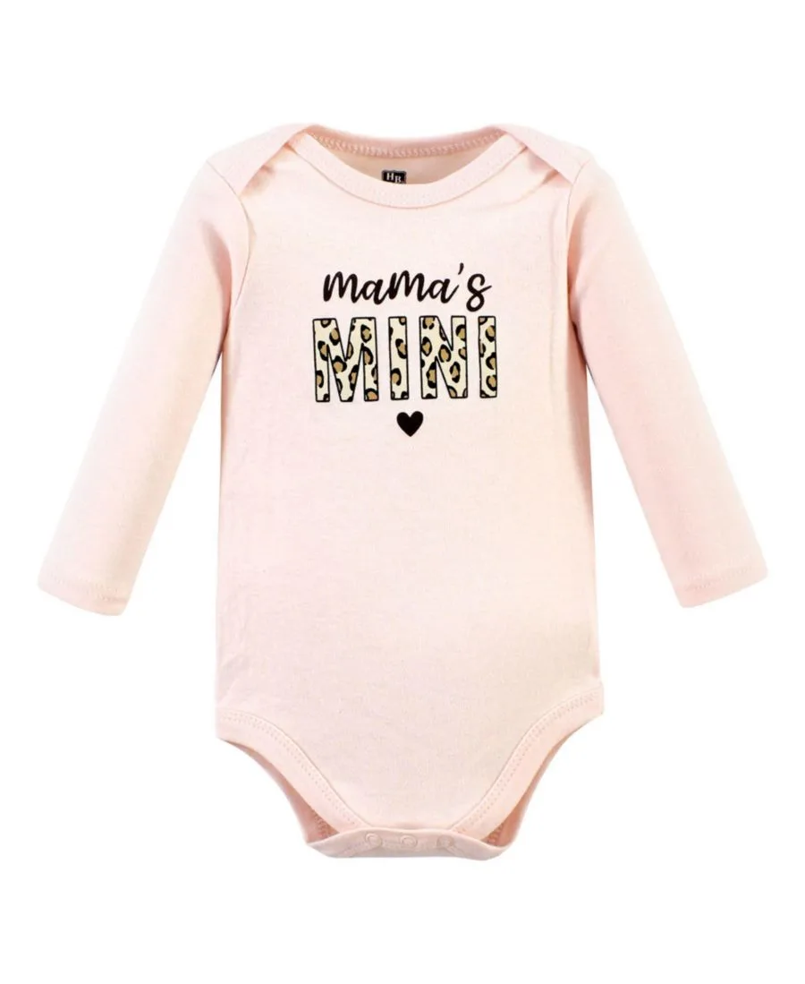 Комплект из 3 хлопковых боди с длинными рукавами Hudson Baby, леопард hearts 3 pack — фото 2