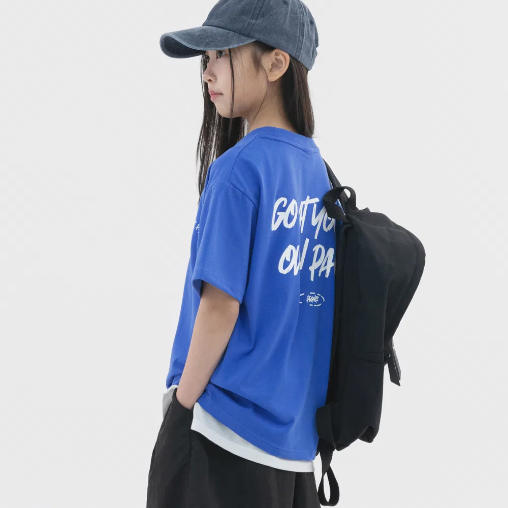 Детская футболка Cool Cotton Vintage Graphic кобальтового цвета от Pianer