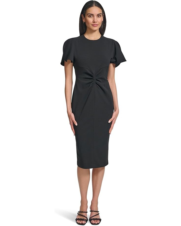 

Платье Calvin Klein Scuba Crepe Split Sleeve Sheath, черный