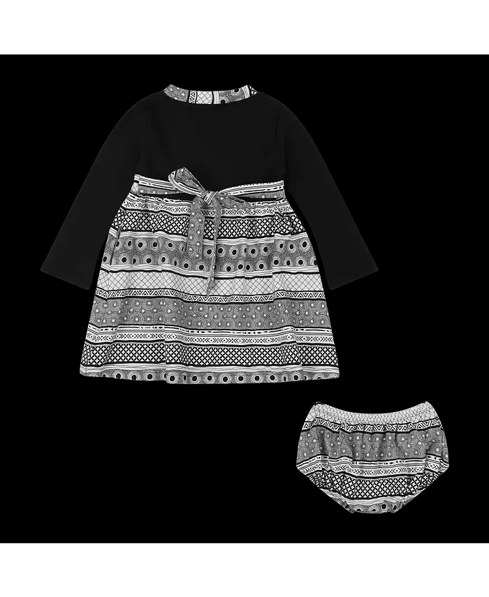 Платье в полоску хны для малышей Mixed Up Clothing, черный — фото 2