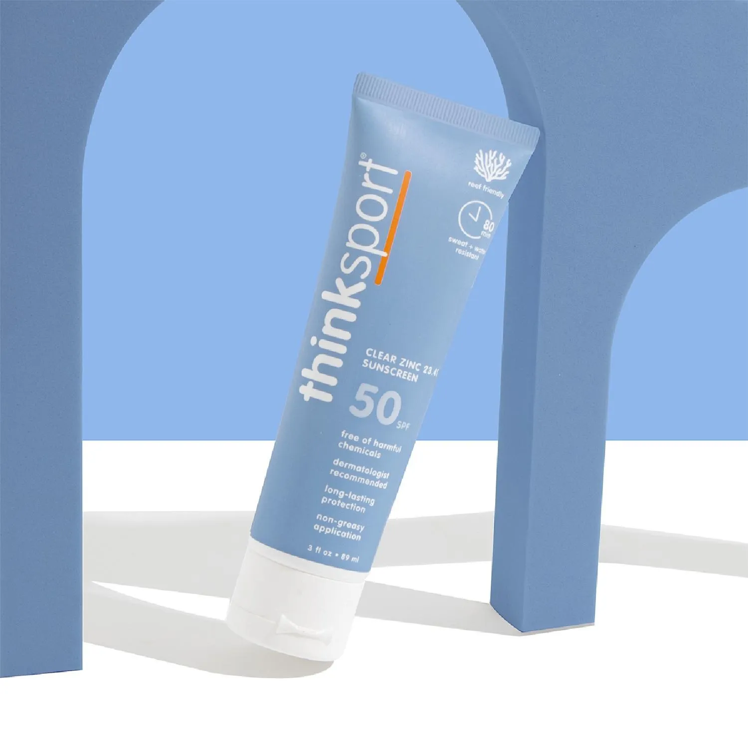 Прозрачный цинковый солнцезащитный крем SPF 50 Thinksport, None — фото 4