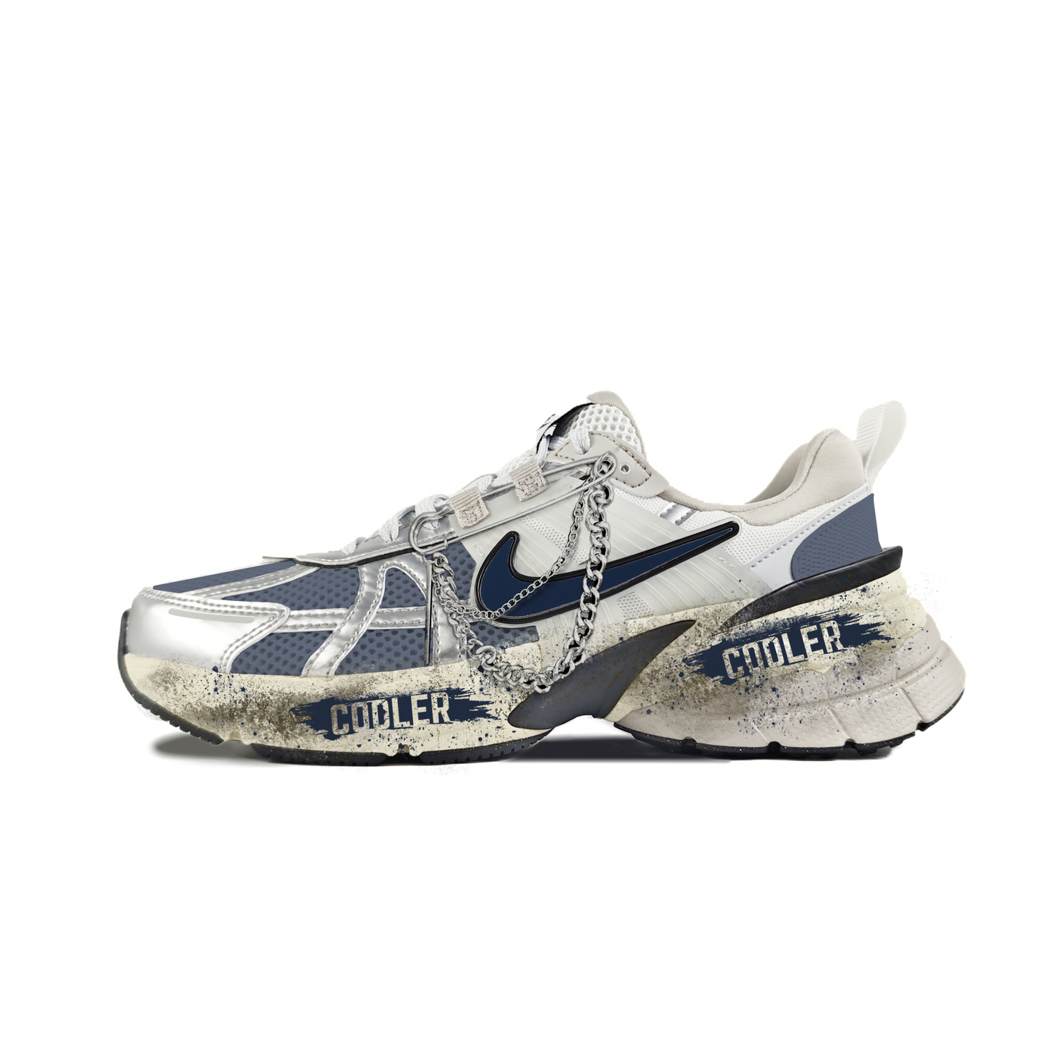 

Nike Женские кроссовки V2K Run Abrasion Resistant Low Top белые серые