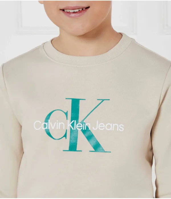 Махровая толстовка Regular fit Calvin Klein Jeans, бежевый — фото 4