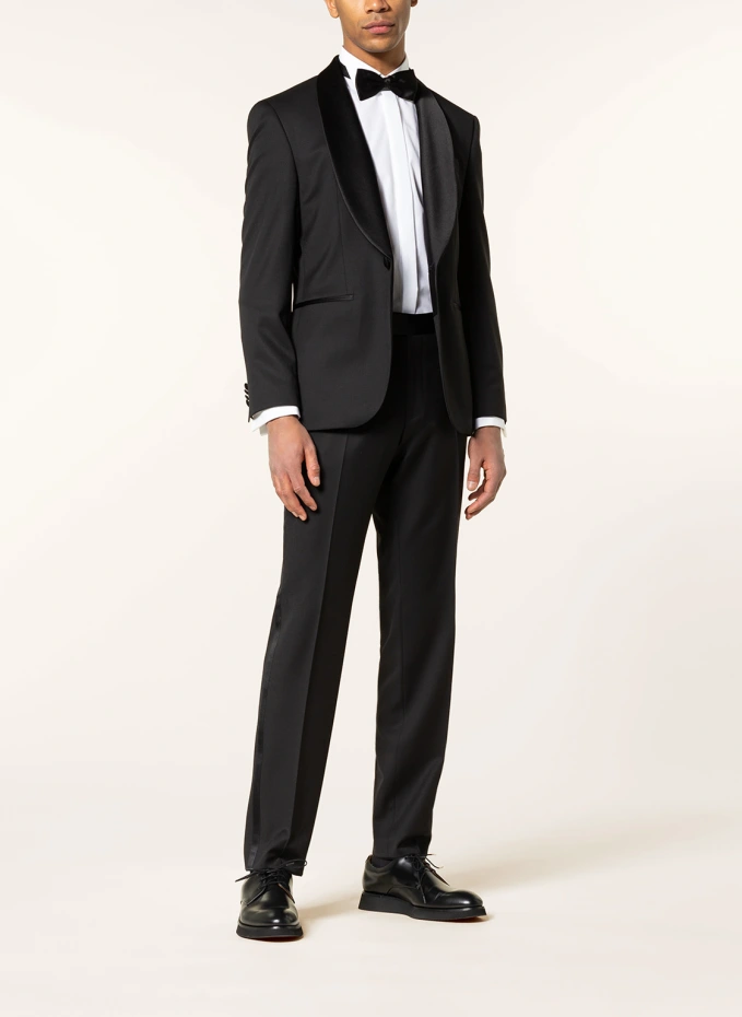 Lenon tux брюки-смокинг узкого кроя с галлоновыми полосками Boss, черный — фото 2