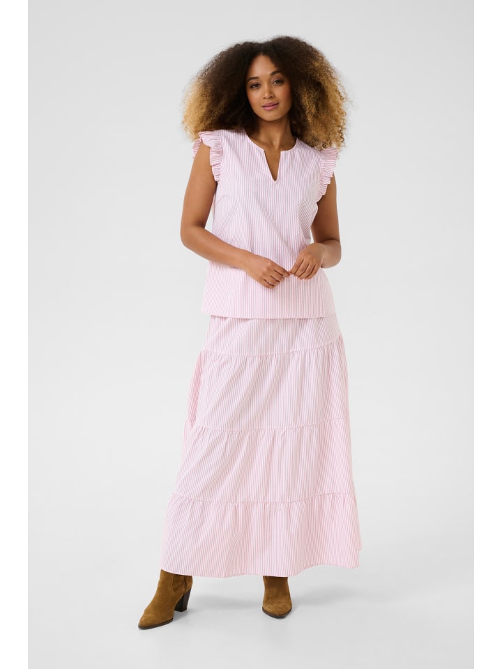 

Блузка без рукавов CRAmala, классический крой, светло-розовая полоска Cream