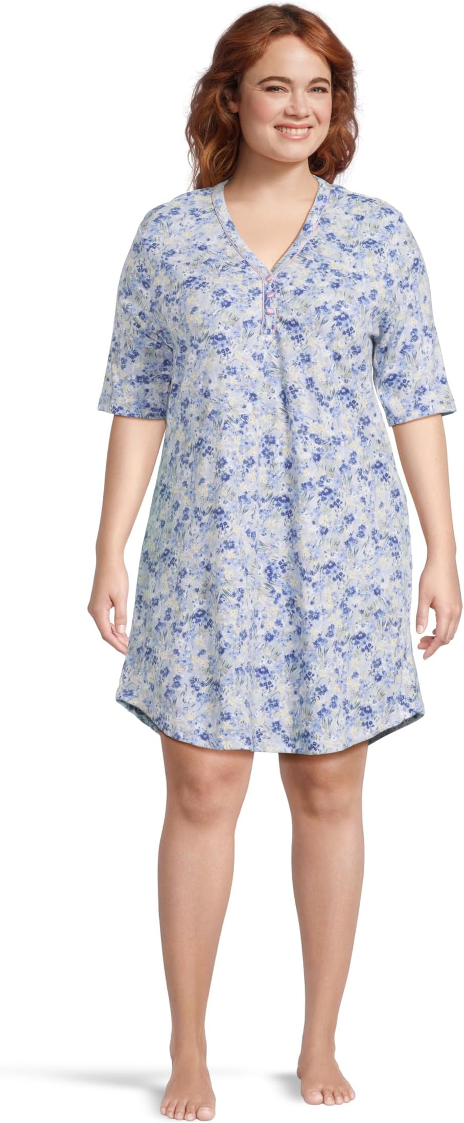 

Ночная рубашка Karen Neuburger Plus Size Elbow Sleeve Henley Sleepshirt, цвет Brushed Meadows