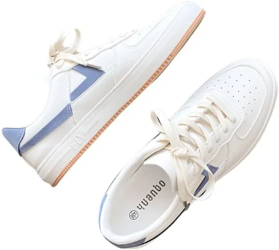 Trendige weiße Herren-Sneaker - универсальные повседневные кроссовки Vulkanisierte Schuhe Generisch, Weiß Blau — фото 4