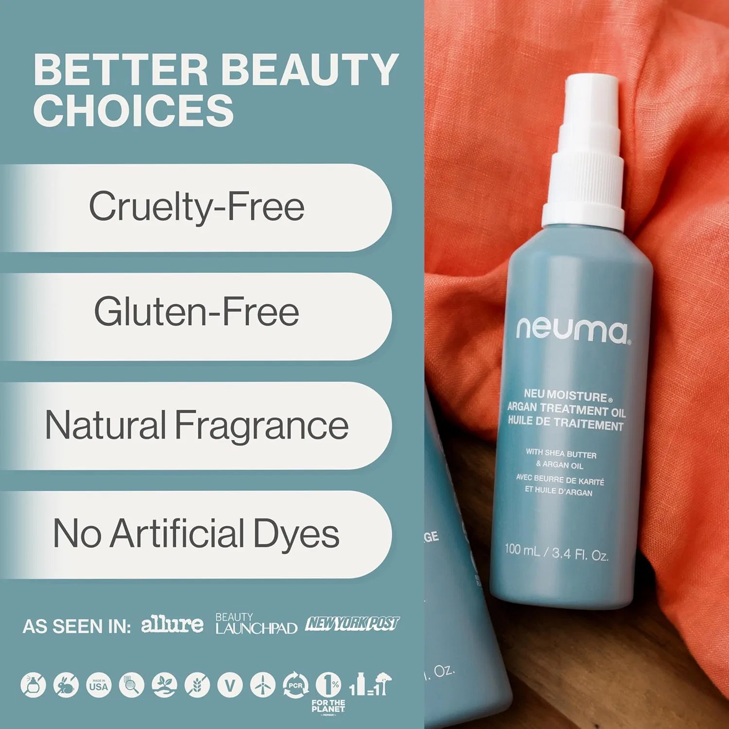 Аргановое масло для волос Neuma Moisture Treatment Oil 100 мл Neuma — фото 4