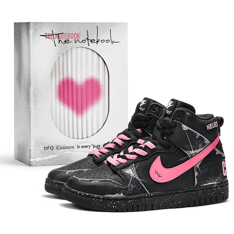 

Кроссовки Nike Dunk High Skateboarding Shoes Unisex High-top Black/pink, черный/розовый
