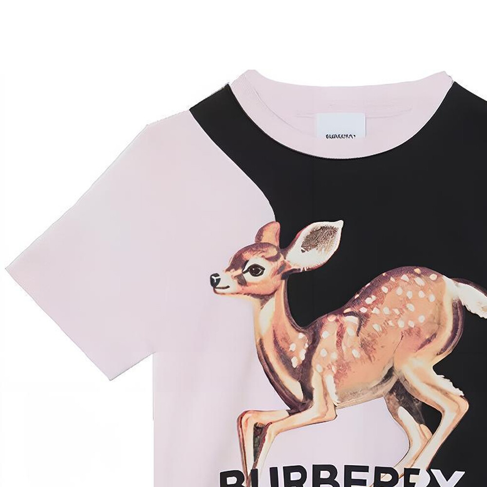 Детская футболка Burberry, цвет Baby pink — фото 4