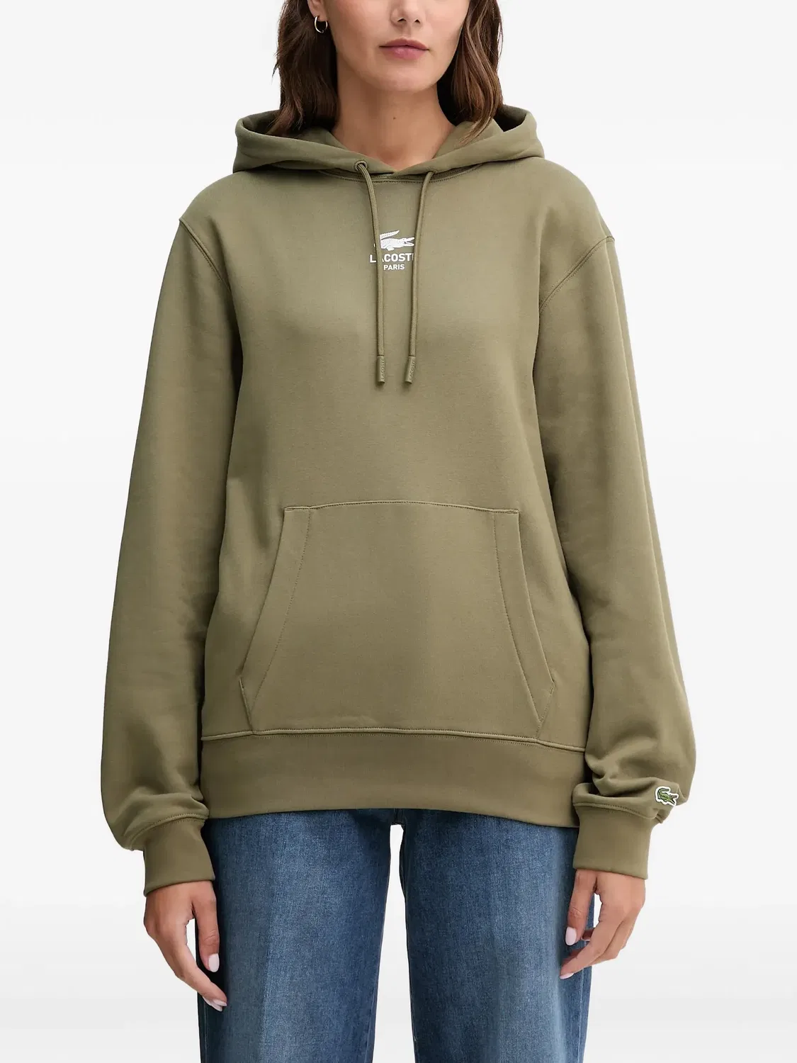 Худи с кулиской и логотипом Lacoste, зеленый