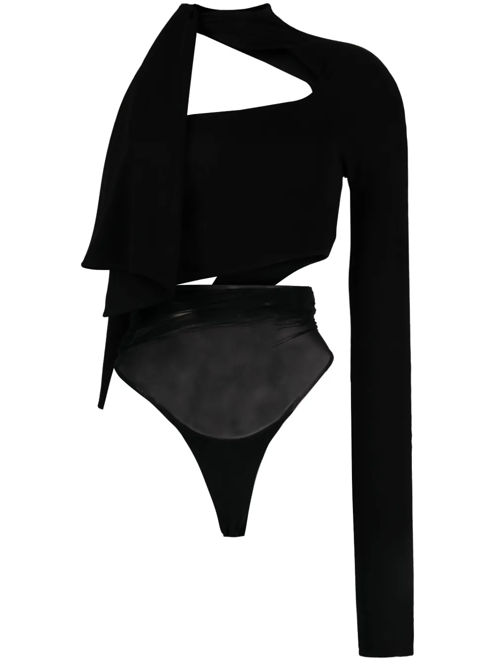 

Топ на одно плечо Mugler, черный
